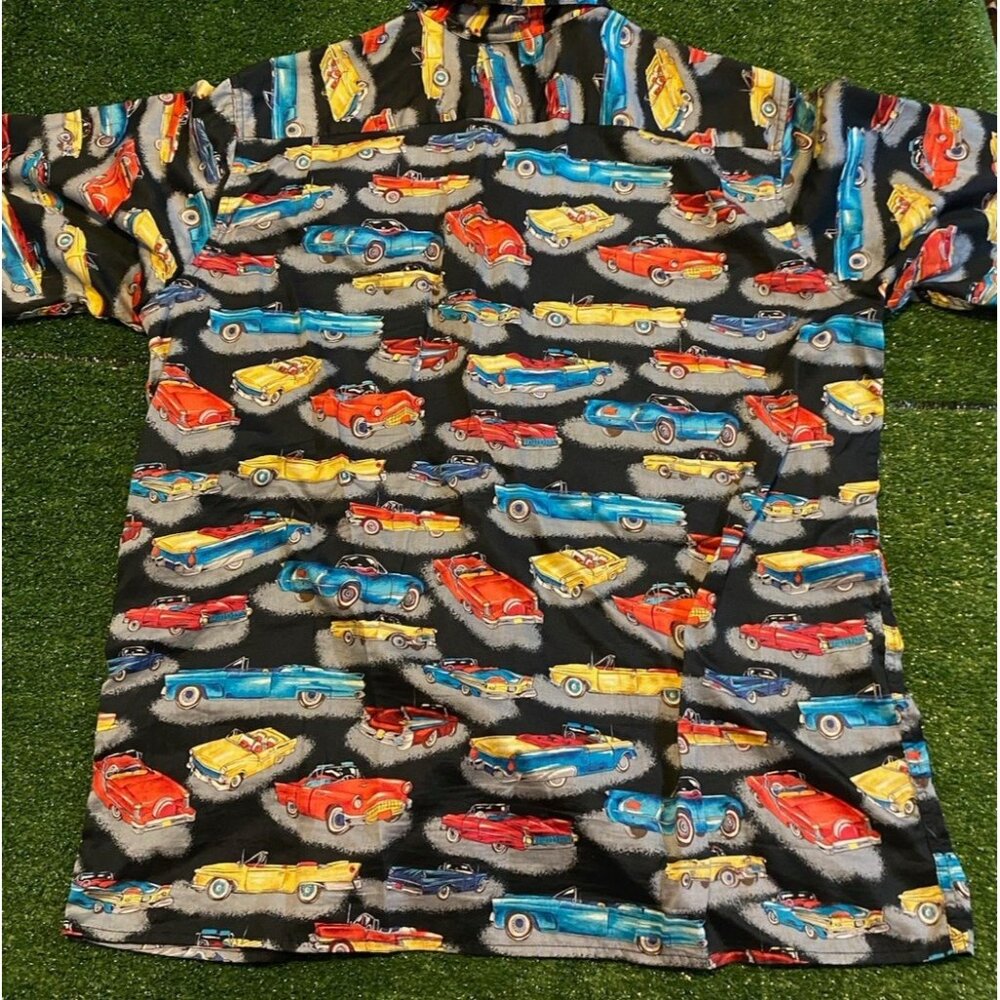 Vintage Reyn Spooner shirt mens large cars all over print american classics 26 - Picture 5 of 9